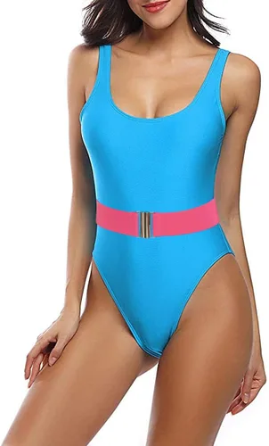 Vista 2 de MIAIULIA - Trajes de baño de una sola pieza, inspirados en los 80 y 90, corte alto, espalda baja y relleno para mujer