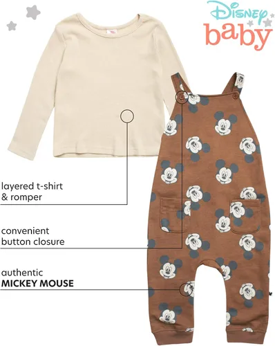 Vista 2 de Disney Conjunto de pijama de Mickey Mouse para bebé 2 piezas y camisa de manga larga
