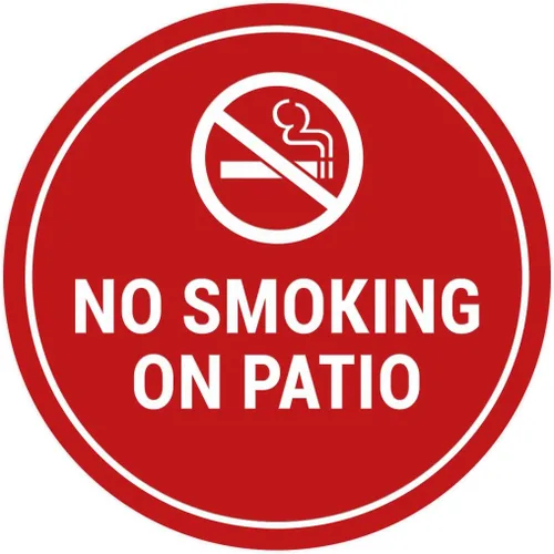 Vista 19 de Signs ByLITA Cartel de "No fumar en el patio" (Negro) - Pequeño