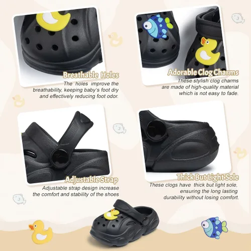 Vista 3 de Zoolar Bonitos zuecos de jardín para niños y niñas, zapatos de verano ligeros para exteriores, sandalias para niños y niñas, zapatos de playa