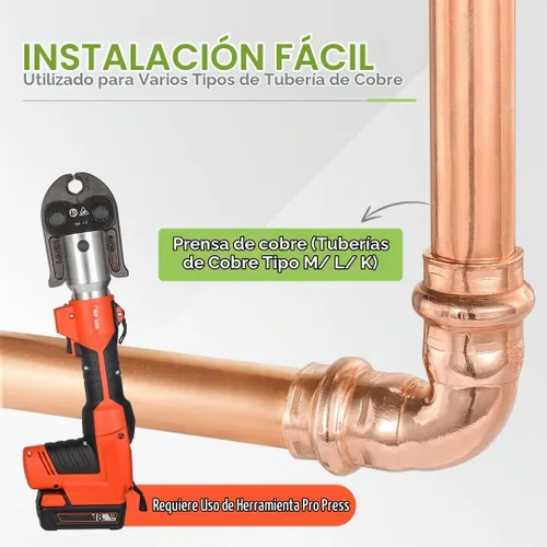 Vista 8 de Copper Pro - Juego de 15 accesorios de prensa de cobre para fontanería resistentes de 1/2 pulgada