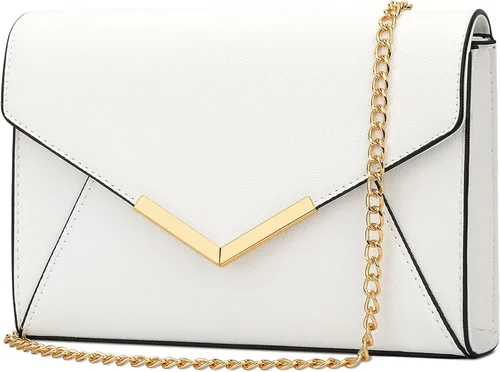 Vista 14 de KKXIU Bolso Clutch de Noche Tipo Sobre de Cuero Sintético Elegante para Mujer, Bolso Plegable para Fiesta, Boda, Graduación