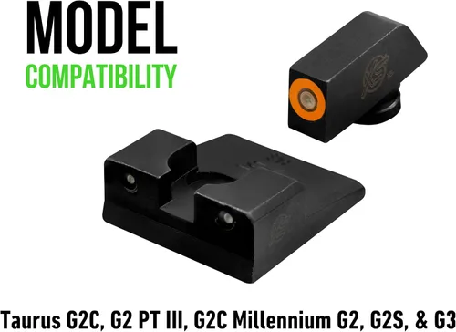 Vista 2 de XS SIGHTS R3D - Vista nocturna de tritio para pistolas S&W M&P, Sig, Canik, Taurus y HK, tritio delantero y trasero que brilla en la oscuridad