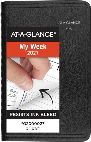 Vista 9 de AT-A-GLANCE Agenda de citas 2026, semanal, 5 x 8 pulgadas, pequeño, DayMinder, negro (G2000026)