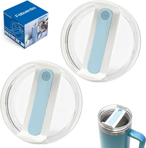 Vista 10 de Tapa de repuesto para vaso de 40 onzas compatible con Stanley Quencher, paquete de 2 fundas transparentes a prueba de derrames para accesorios