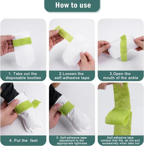 Vista 4 de Botines desechables impermeables para protección de patas, calcetines desechables para perros pequeños, protectores de patas de perro para perros