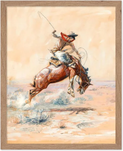 Vista 78 de Poster Master Póster vintage de The Lookout, estampado retro de vaquero, arte occidental, arte del salvaje oeste, arte de equitación, regalo