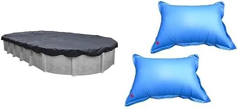 Vista 2 de Robelle 461015 - Funda de invierno para piscina con almohadas, Value-Line, piscinas sobre el suelo de 10 x 15 pies