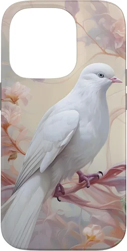 Vista 17 de Funda para iPhone 12 Pro Max Dove of Peace White Dove Pink Floral