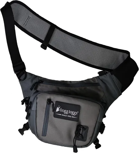 Vista 8 de FROGG TOGGS Flat Sling Pack, bolsa de almacenamiento de aparejos manos libres fácil con soporte de varilla integrado Multiple quick zippered
