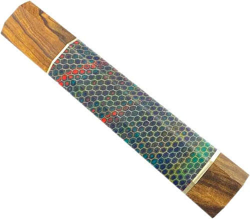 Vista 13 de Mango de cuchillo de resina de panal de abeja, mango octogonal de madera estilo japonés, material para hacer cuchillos, herramienta de bricolaje