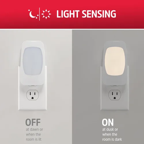 Vista 2 de ENERGIZER - Luz LED de noche 4 en 1 contra fallas de energía, 1 paquete, enchufable, sensor de luz, encendido/apagado automático, enchufe plegable