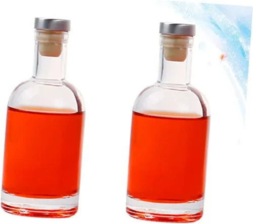 Vista 5 de SHOWERORO 2 decantadores de vidrio transparente grueso para botella de licor, resistente, base elegante diseño para bar en el hogar y uso, fácil