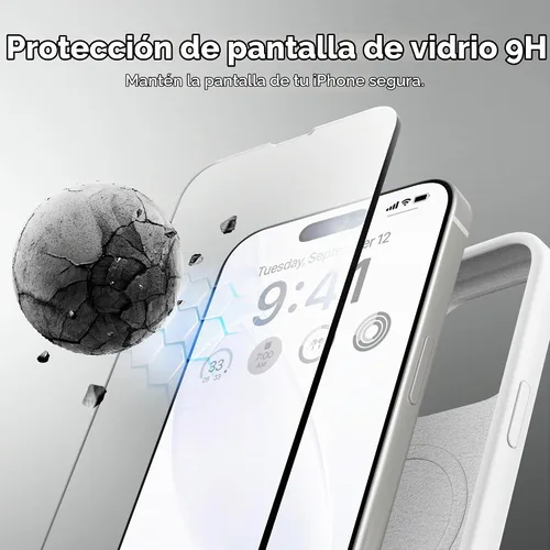 Vista 4 de GONEZ Funda de silicona para iPhone 14 Pro Max, compatible con MagSafe, con protector de pantalla + protector de lente de cámara, silicona líquida a