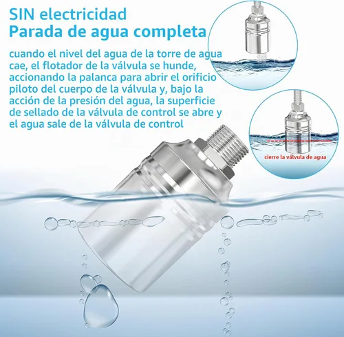 Vista 6 de [Usado] Válvula de flotador de agua de 1/2" a 3/4" 1", válvula controladora de nivel totalmente automática de acero inoxidable 304 para tanque