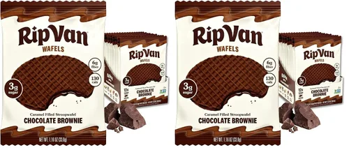 Vista 14 de Rip Van Wafels Stroopwafels de brownie de chocolate – Snacks saludables – Bocadillos sin OGM – Apto para dieta cetogénica – Snacks de oficina – Bajo