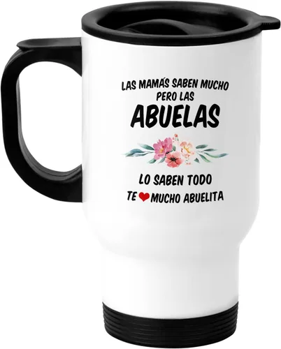 Vista 8 de Casitika Las Mamás Saben Mucho Pero Las Abuelas Lo Saben Todo. Taza de café Abuela – Regalo para la abuela española, divertida taza de cerámica