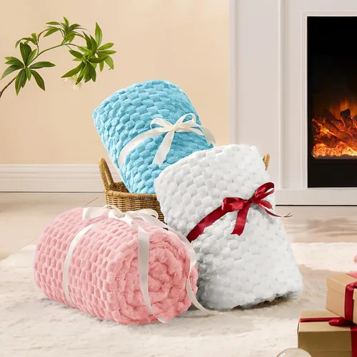 Vista 222 de BEDELITE Manta de forro polar para sofá y cama, manta decorativa de jacquard 3D de almendra, súper suave y acogedora, manta mullida cálida adecuada