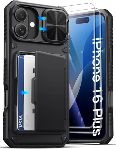 Vista 8 de ATATOO Funda Cartera para iPhone Air, Portador de Tarjetas Integrado (3-5 Tarjetas) [Bloqueo RFID] y Cubierta Deslizante para Cámara, Protección