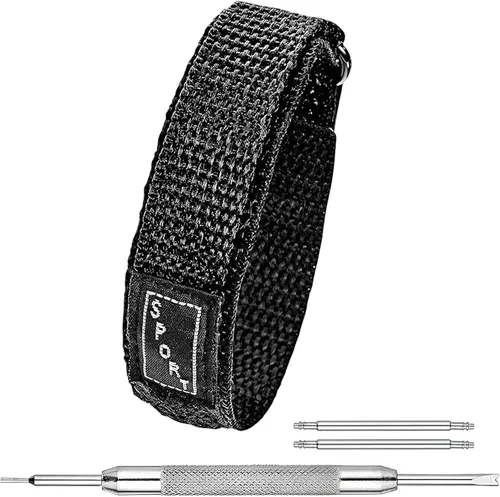 Vista 8 de Correa de reloj Alpine Sporty de nylon Correas de reloj de velcro de liberación rápida impermeables Correas de reloj ligeras y ajustables