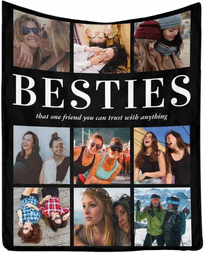 Vista 9 de Regalos de cumpleaños para mujeres, manta de amistad personalizada con tus fotos, manta personalizada con mis propias imágenes para hermanas