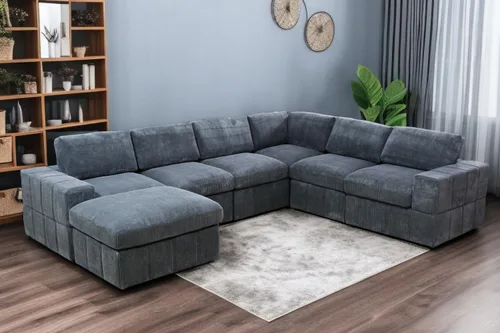 Vista 27 de A Ainehome Juego de sofá modular modular con otomanas de gran tamaño en forma de U, sofá modular de 7 asientos con tumbonas reversibles para sala