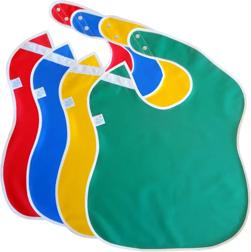 Vista 11 de Baberos grandes impermeables Colección Primary - 4pk, 12pk, 48pk