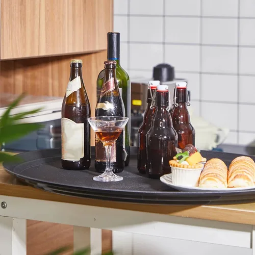 Vista 7 de FillTouch 2 bandejas ovaladas para servir restaurante, 24 x 29 pulgadas Negro