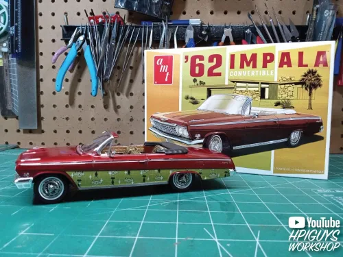 Vista 5 de AMT 1962 Chevy Impala Convertible 1:25 Modelo Kit