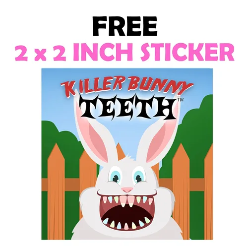 Vista 3 de Killer Bunny Dientes Pastel Candy Corn divertido y único cesta de Pascua, regalo de broma para cumpleaños, niñas, niños y adolescentes (7 onzas)