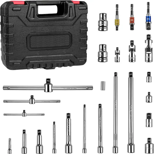 Vista 8 de YIYITOOLS Juego de 3 llaves de tuerca de impacto de 1/2 pulgada, enchufes profundos extra largos de 5.906 in, enchufes de pared delgados de 6 puntos