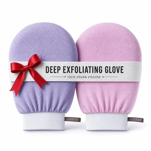 Vista 10 de LOTTA Manopla exfoliante coreana, 2 unidades, guantes de baño, autobronceadores, exfoliantes corporales, tamaño grande, adecuado para hombres