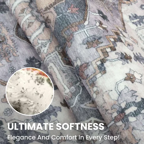 Vista 7 de SIILOOM Alfombra lavable de 2 x 3 pies, alfombra suave color taupe ceniza para entrada, tapete antideslizante para puerta de interior, tapete