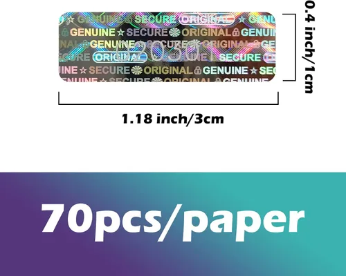 Vista 4 de 180 calcomanías de holograma a prueba de manipulaciones, sello de seguridad, etiqueta vacía, sello a prueba de manipulaciones, número de serie único