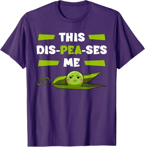 Vista 18 de Camiseta de semilla vegetariana de guisantes con flor de planta Dis-Peas-Ses Me, Negro