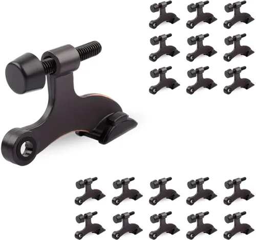 Vista 15 de HOMOTEK Paquete de 3 Topes de Puerta de Latón Antiguo con Pasador de Bisagra, Tope de Puerta Ajustable de Lujo Resistente de 2-1/2"x1-3/4