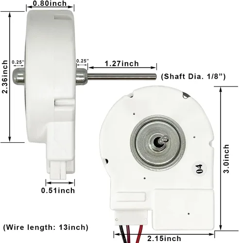 Vista 3 de Piezas de repuesto del motor del ventilador del evaporador del refrigerador de 12 V 4 W para Midea/Vissani Frigidaire Freezer/Magick Chef