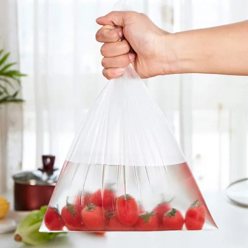 Vista 6 de BESTEASY Bolsas de rollo de almacenamiento de alimentos de 14 x 20 pulgadas, bolsas de plástico transparente en un rollo, bolsas de plástico