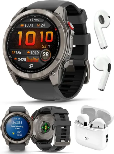 Vista 23 de PlayBetter Garmin Fenix 8 AMOLED (1.7", Plata/Whitestone) Reloj inteligente multideportivo GPS con pantalla táctil de 1.3” y auriculares