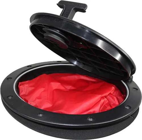 Vista 2 de Pactrade Marine Barco Kayak Canoa Pesca Aparejo Navegación Resistente Plástico Negro 8" Cubierta de escotilla de cubierta impermeable con bolsa