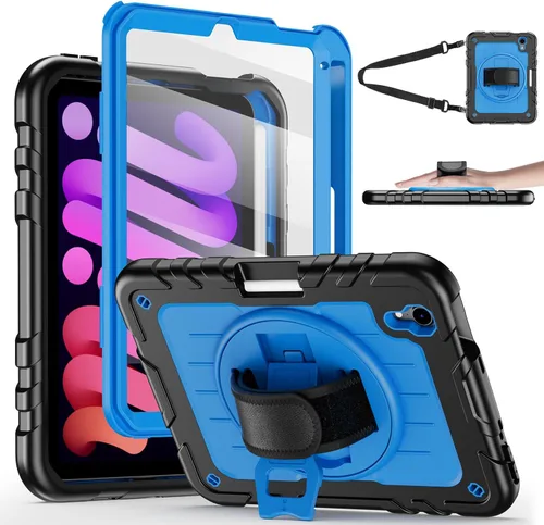 Vista 14 de Funda para iPad mini 7 A17 Pro/iPad mini 6 de 8.3 pulgadas, funda para iPad mini de 7ª/6ª generación (2024/2021) con soporte para lápiz/soporte