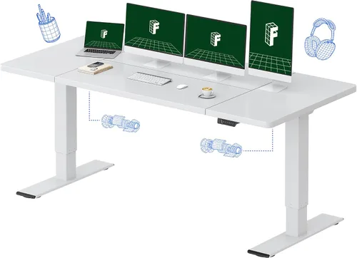 Vista 41 de FLEXISPOT Escritorio Eléctrico de Pie de Una Pieza, 40 x 24 Pulgadas Escritorio Ajustable con Superficie Sin Costuras, Controlador de Memoria