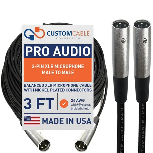 Vista 33 de Custom Cable Connection 25 pies XLR hembra a hembra 3 Pin Economy Cable