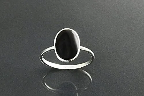 Vista 5 de Anillos de plata de ley 925 con piedras preciosas de ónice negro 1001