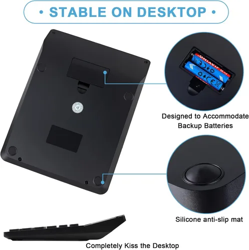Vista 6 de Calculadora de escritorio, calculadoras básicas de escritorio iPepul con botones grandes y pantalla de 2 líneas, calculadora simple de 4 funciones
