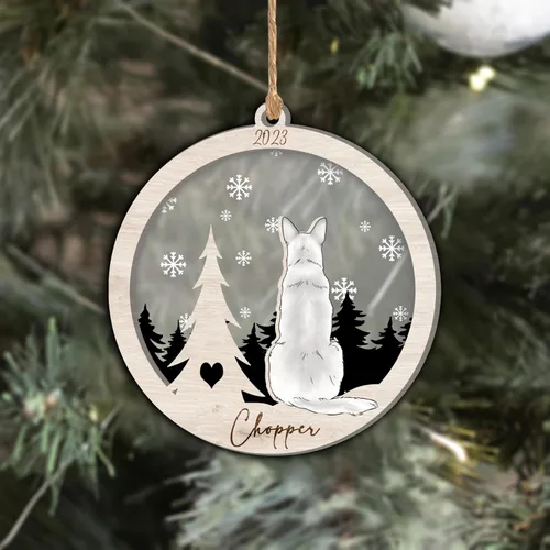 Vista 206 de Nazenti Adorno de Navidad conmemorativo personalizado, regalo personalizado de recuerdo de perro, condolencias por pérdida de mascotas, sabueso