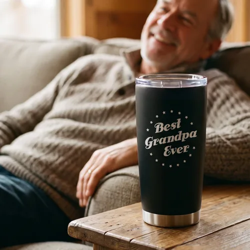 Vista 7 de SANDJEST Vaso con aislamiento para viajes, el mejor set de regalo para el mejor abuelo de todos, para papá, abuelo - Taza de 20 oz - Gran regalo