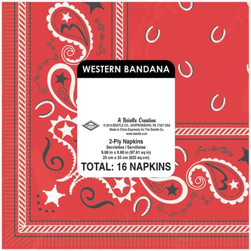 Vista 5 de Cowboy Bandana Beverage Servilletas: Paquete de 16
