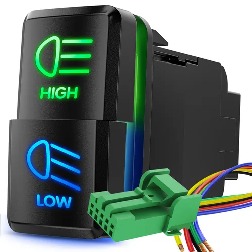 Vista 12 de Nilight Interruptor de Botón de Luces Auxiliares 12V Encendido/Apagado con Kit de Cable Conector 1.54" x 0.83" Repuesto para Toyota Tacoma Tundra