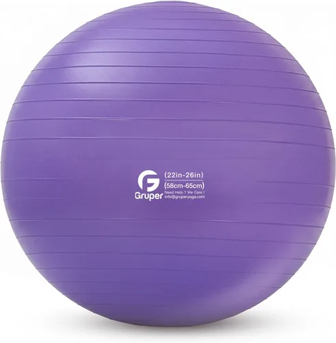 Vista 21 de Gruper Pelota de yoga y pilates, pelota de gimnasio de 4 tamaños para fitness, yoga, entrenamiento, embarazo y terapia física, bomba rápida